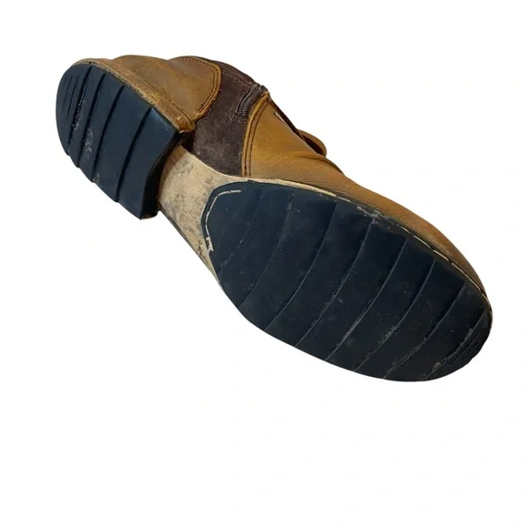 OTTO ZONE Cowboy/Motorcycle Boots, Brown Leather, Side Zippers, Buckles, Sz 11.5 - Picture 8 of 11